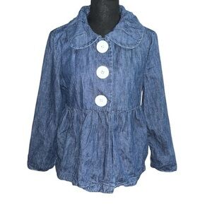 3/25$ (Mix)Blue Denim Jean Jacket with Large Buttons M